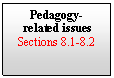 Text Box: Pedagogy-related issues
Sections 8.1-8.2  


