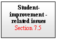 Text Box: Student-improvement -related issues
Section 7.5



