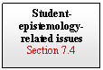 Text Box: Student-epistemology-related issues
Section 7.4  


